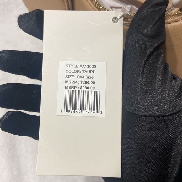 Valentino Orlandi Tan Shoulder Bag with Gold Accents NWT - Picture 6 of 12